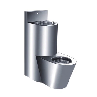 Kombination af fængslet toilet i rustfrit stål